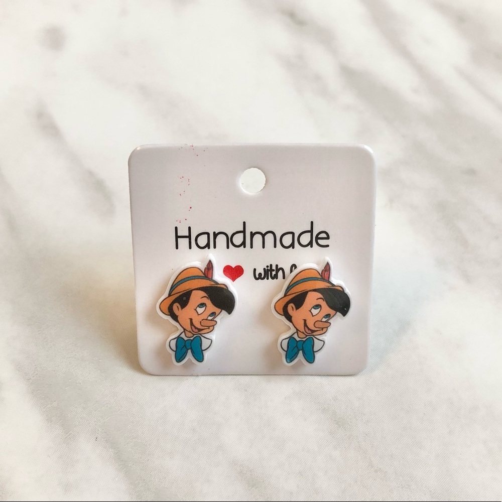 🎉 New Handmade Pinocchio Stud Earrings